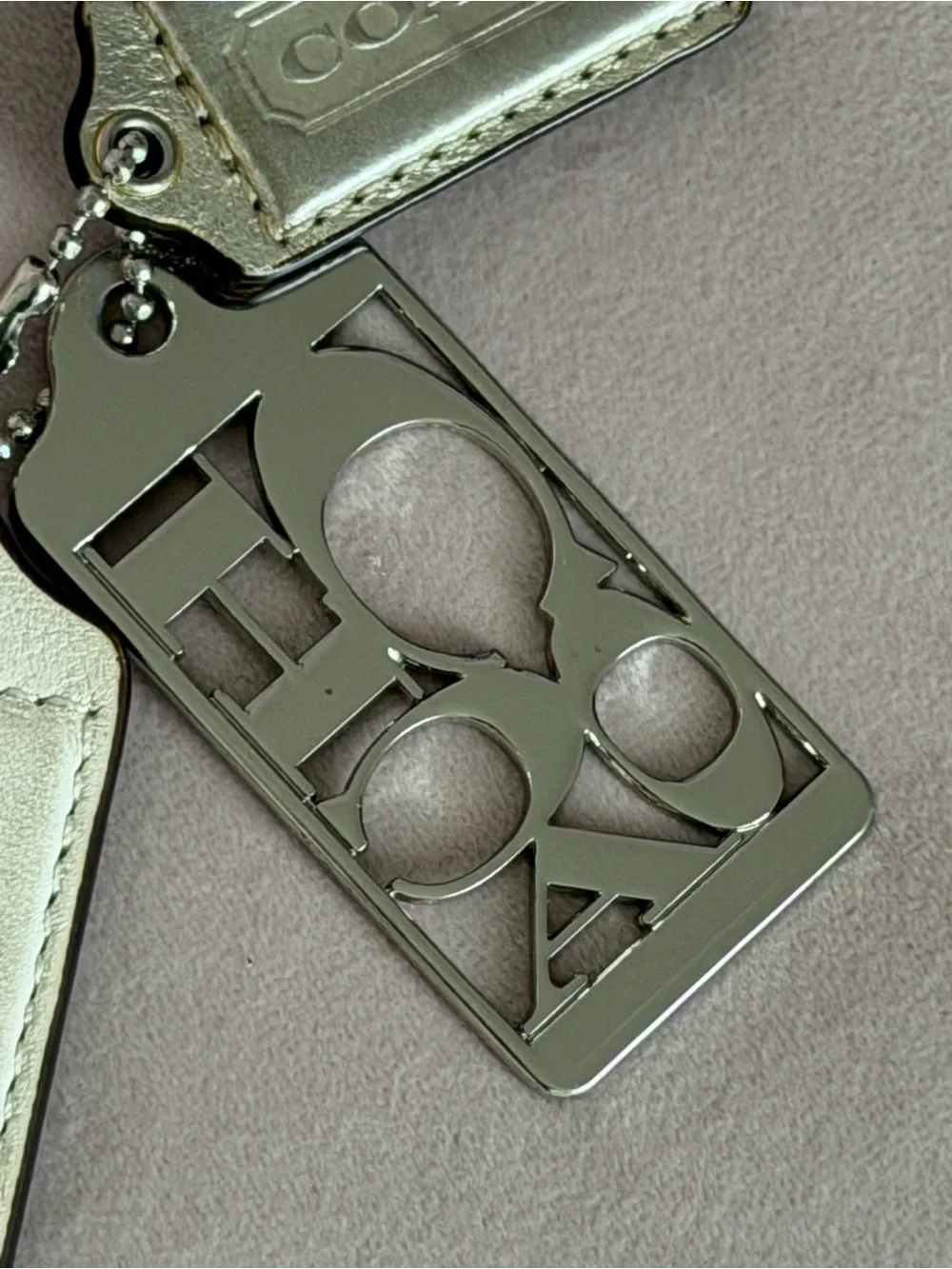 COACH Metallic Leather & Metal 70th Anniversary Hang Tag Set